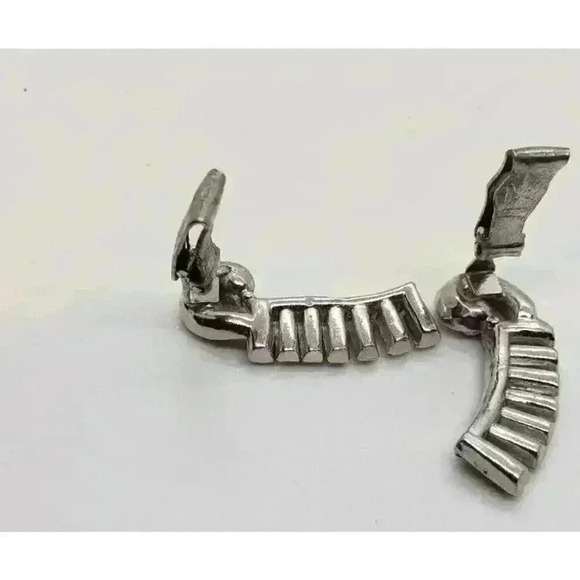 Antique Earrings Art Deco Clip Rhinestone Climber Baguette & Rose Cut Stones - Picture 5 of 8